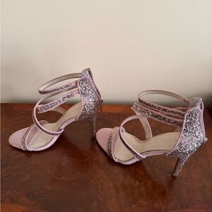Jessica Simpson Pink Glitter Strappy Heels